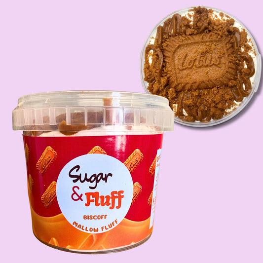 Lotus mallow fluff in 300ml pot with pink background